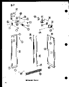 Interior Parts Diagram and Parts List for SR19E-1-G-P74870-22WG  Amana Refrigerator