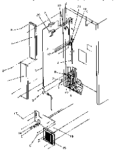 Cabinet Back Diagram and Parts List for  Amana Refrigerator