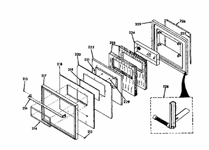 Lower Porcelain Door Diagram and Parts List for 8504277791  Kenmore Range