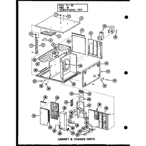 Cabinet & Chassis Parts 1 Diagram and Parts List for EG25,12-1 P54688-9C Amana Air Conditioner