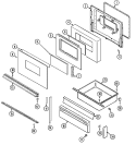 DOOR / DRAWER (SERIAL PREFIX 15) Diagram and Parts List for  Norge Range