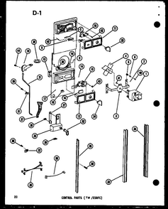 Control Parts Diagram and Parts List for ESR16E-G-P73953-27WG  Amana Refrigerator
