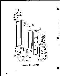 Freezer Door Parts Diagram and Parts List for SD19W-P60340-9W  Amana Refrigerator