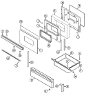 DOOR / DRAWER Diagram and Parts List for CREA750ACB  Admiral Range