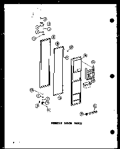 Freezer Door Parts Diagram and Parts List for ESR22D-P73900-20W  Amana Refrigerator