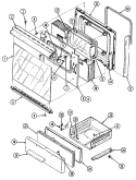 DOOR / DRAWER Diagram and Parts List for  Magic Chef Range