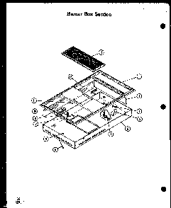 Burner Box Section Diagram and Parts List for AKM-1B-P85549-3S  Amana Range