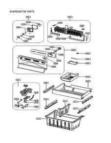 Evaporator Parts Diagram and Parts List for 11173027020  Kenmore Refrigerator