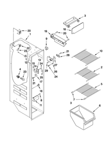 Freezer Liner Parts Diagram and Parts List for MSD2550VES03  Maytag Refrigerator