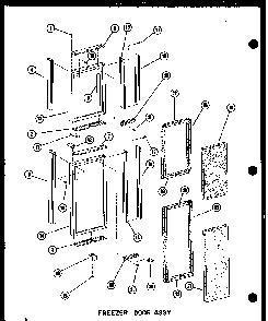 Freezer Door Assy Diagram and Parts List for SDI22N-1-C-P60230-91WC  Amana Refrigerator