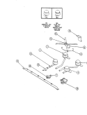 BURNER ASSEMBLY Diagram and Parts List for BT85NS-4  Magic Chef Cooktop