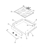 BURNER BOX & MAIN TOP Diagram and Parts List for BT85NS-4  Magic Chef Cooktop