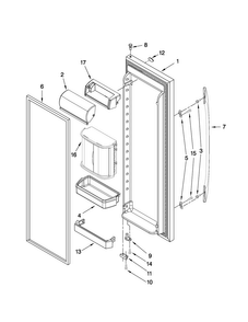 Refrigerator Door Parts Diagram and Parts List for MSD2576VEM01  Maytag Refrigerator