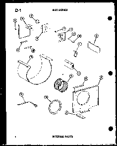 Interior Parts Diagram and Parts List for ES619-3R P54720-98R Amana Air Conditioner