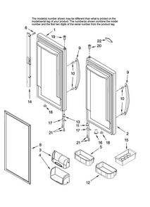 Refrigerator Door Parts Diagram and Parts List for MFD2561HEQ14  Maytag Refrigerator