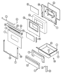 DOOR / DRAWER (SERIAL PREFIX 16) Diagram and Parts List for CRG9800BAE  Maytag Range