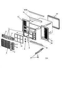 Outer Case Assembly Diagram and Parts List for RC07090A1DR REV A Amana Air Conditioner