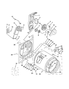 Bulkhead Parts Diagram and Parts List for MEDC300BW0  Maytag Dryer