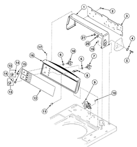 Control Panel Diagram and Parts List for SWT220WN1124  Speed Queen Washer