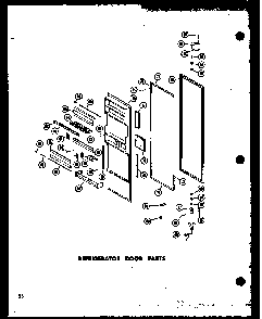 Refrigerator Door Parts Diagram and Parts List for SD19W-P60340-36W  Amana Refrigerator