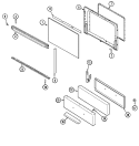 DOOR / DRAWER Diagram and Parts List for  Magic Chef Range
