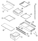 SHELVES & ACCESSORIES Diagram and Parts List for  Maytag Refrigerator