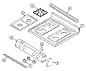TOP ASSEMBLY Diagram and Parts List for  Magic Chef Range