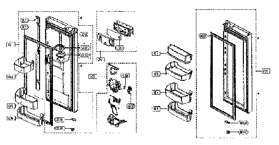 Refrigerator Door And Handles Diagram and Parts List for 11173309911  Kenmore Refrigerator