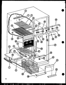 Freezer Shelves Diagram and Parts List for SLDI25F-P7642102W  Amana Refrigerator