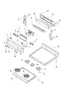 CONTROL PANEL / TOP ASSEMBLY Diagram and Parts List for  Amana Range