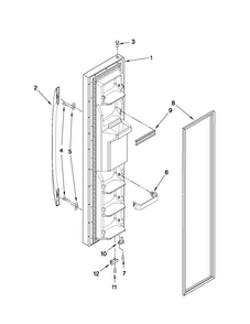 Freezer Door Parts Diagram and Parts List for MSD2574VEW11  Maytag Refrigerator