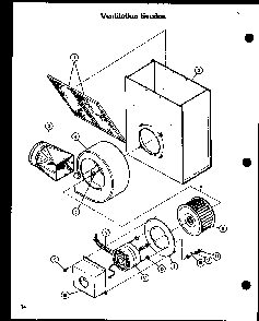 Ventilation Section Diagram and Parts List for AKM-1-P85558-1S  Amana Range