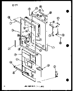 Lower Door Parts Diagram and Parts List for ESR16E-G-P73953-27WG  Amana Refrigerator