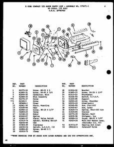 8 Cube Compact Ice Maker (ic-3/p76213-1w) (ic-3h/p76213-7w) Diagram and Parts List for TMI20SPH-P7711031W  Amana Refrigerator