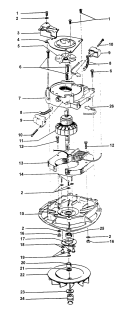 MOTOR ASSEMBLY Diagram and Parts List for U4151---  Hoover Upright Vacuum