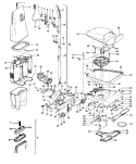 HANDLE, MAINBODY, DIRTCUP, OUTERBAG Diagram and Parts List for U4391---  Hoover Upright Vacuum