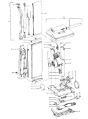 MOTOR, HANDLE, MAINBODY, OUTERBAG, HOOD Diagram and Parts List for U4723---  Hoover Upright Vacuum