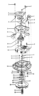 MOTOR ASSEMBLY Diagram and Parts List for U4725---  Hoover Upright Vacuum