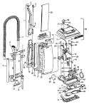 MOTOR, HANDLE, HOSE, MAINBODY Diagram and Parts List for U5068900  Hoover Upright Vacuum