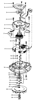 MOTOR ASSEMBLY Diagram and Parts List for U7073---  Hoover Upright Vacuum