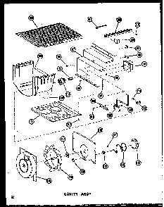 Cavity Assy Diagram and Parts List for SDI22W-C-P60340-74WC  Amana Refrigerator