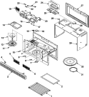 BODY / CAVITY / ELEMENTS Diagram and Parts List for  Magic Chef Microwave