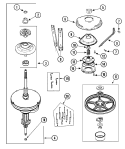 TRANSMISSION Diagram and Parts List for  Amana Washer