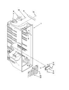 Refrigerator Liner Parts Diagram and Parts List for MSD2576VEM01  Maytag Refrigerator
