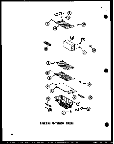 Freezer Interior Parts Diagram and Parts List for ESR17N-A-P60350-52WA  Amana Refrigerator