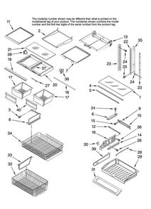 Shelf Parts Diagram and Parts List for MFD2561HEQ14  Maytag Refrigerator