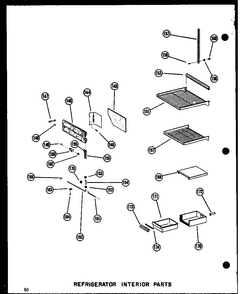 Refrigerator Interior Parts Diagram and Parts List for SDI22N-C-P60201-65WC  Amana Refrigerator