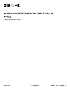 Cover Sheet Diagram and Parts List for  Jenn-Air Refrigerator
