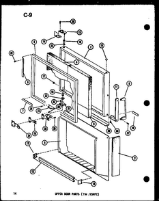 Upper Door Parts Diagram and Parts List for ESR16E-G-P73953-27WG  Amana Refrigerator
