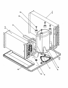 Evaporator/condenser/compressor Diagram and Parts List for RE18010C2D REV B Amana Air Conditioner